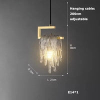 Lustre LED en Cuir et Verre