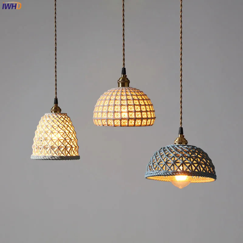 Suspension LED Blanc en Céramique - Style Nordique Moderne - Cuivre Suspension Lampe