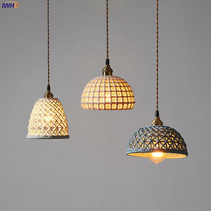 Suspension LED Blanc en Céramique - Style Nordique Moderne - Cuivre Suspension Lampe