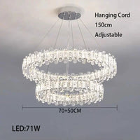 Lustre moderne en cristal avec lampes LED pour une décoration sophistiquée