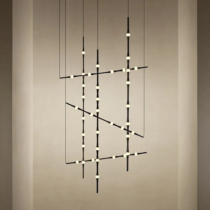 Lustre d'escalier moderne à LED pour une décoration intérieure nordique de Villa prestige