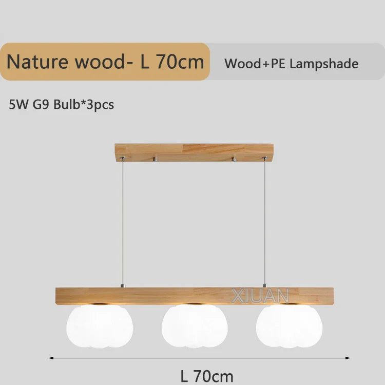 Lustre en bois naturel - Style coton