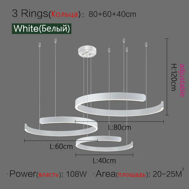 Lustre Anneau Nordique LED Réglable pour Salle à Manger - Collection Maison Luminaires