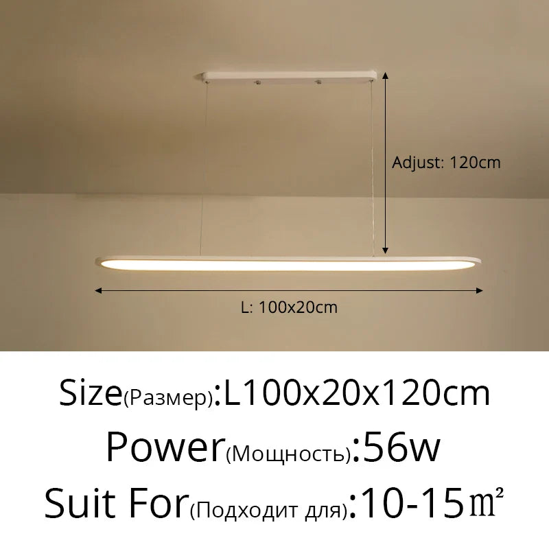 Lustre Moderne Nordique Rectangulaire LED pour Bar