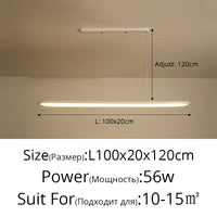 Lustre Moderne Nordique Rectangulaire LED pour Bar