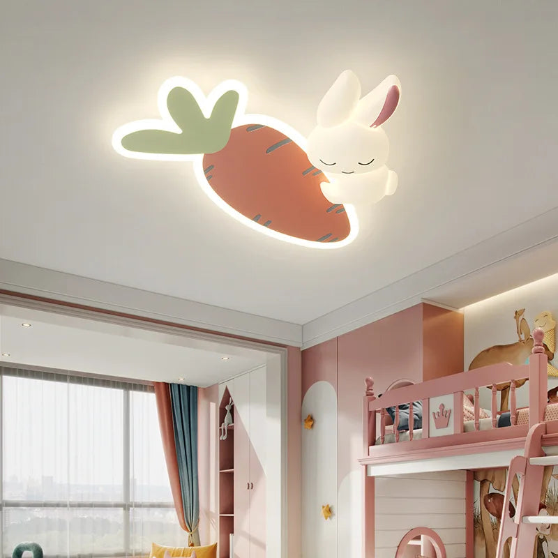 Plafonnier LED Lapin Blanc pour Chambre d'Enfant Princesses