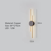 Applique murale LED minimaliste en laiton pour restaurant chic