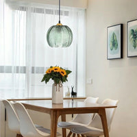 Suspension LED Nordique Moderne en Verre Rayé pour Salle à Manger, Cuisine ou Chambre
