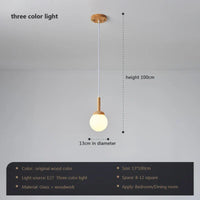 Suspension nordique en bois et verre