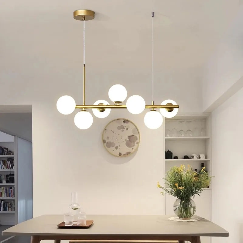 NORLA Nordique Moderne Suspension LED Or Lumière Boule de Verre - Luminaire Design
