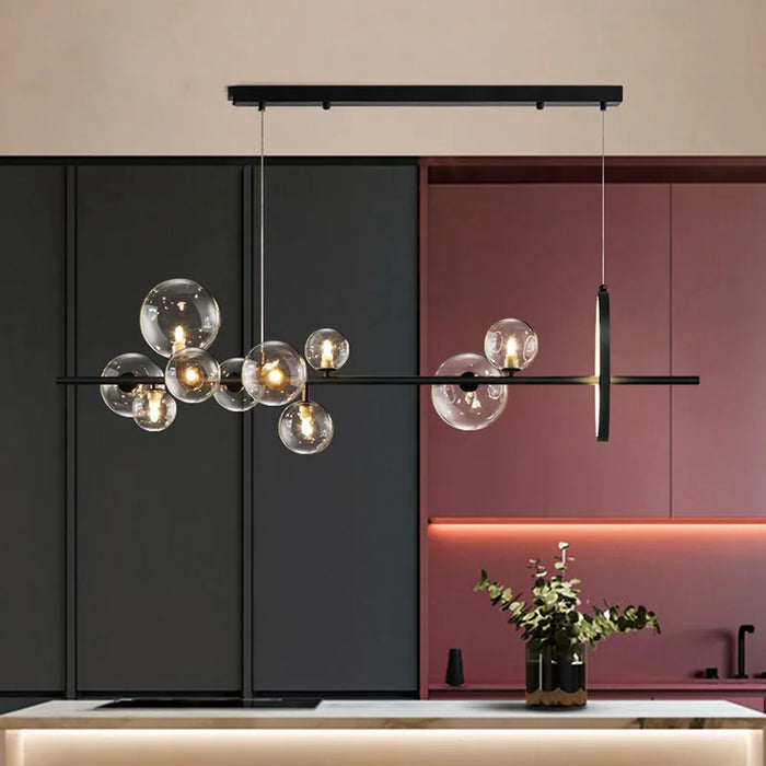 Lustre LED Moderne en Verre Bulle avec Cordon Ajustable - Éclairage de Luxe