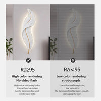 Applique murale LED Plume en résine - Modèle Moderne aux Couleurs Rose et Bleu