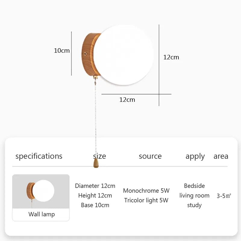Applique Murale LED Nordique en Verre avec Interrupteur - Ventes Directes d'Usine