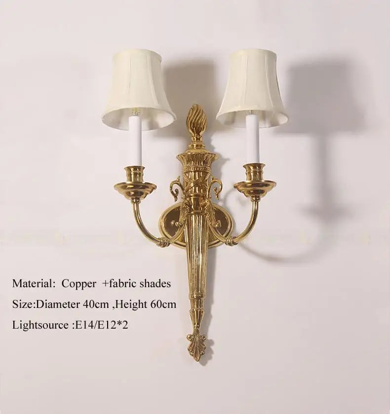 Applique Murale Double Tête Style Nordique en Cuivre LED Rétro - Nordic Glow
