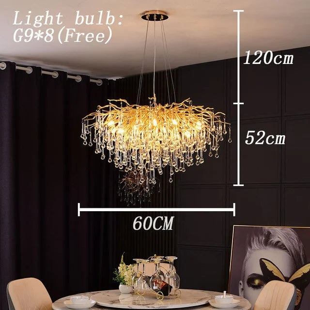 Lustre en Cristal LED de Luxe Moderne pour un Intérieur Élégant