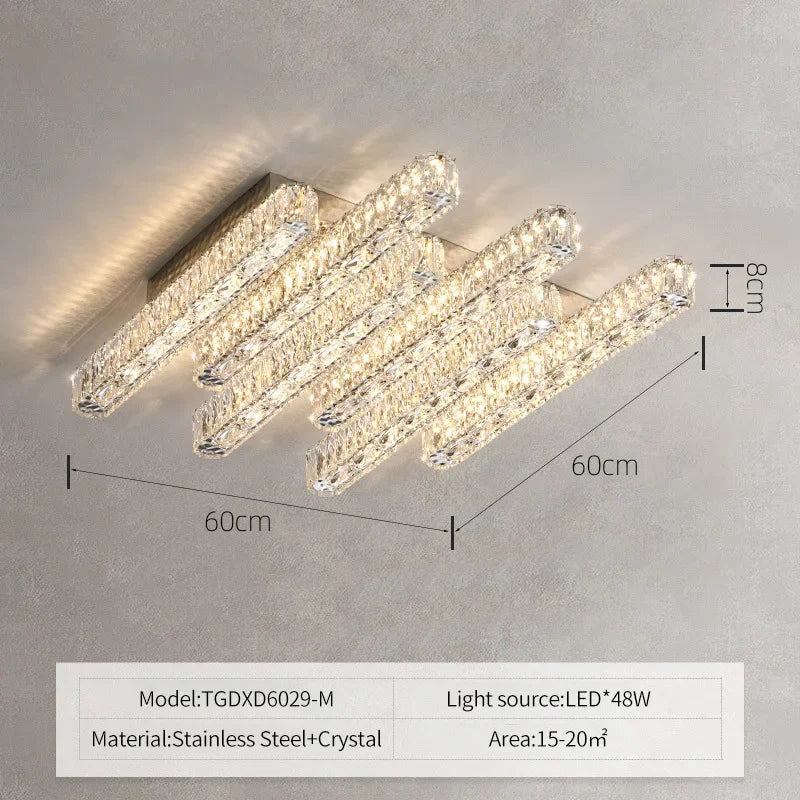 Lustre Moderne en Cristal K9 LED Dimmable pour Maison