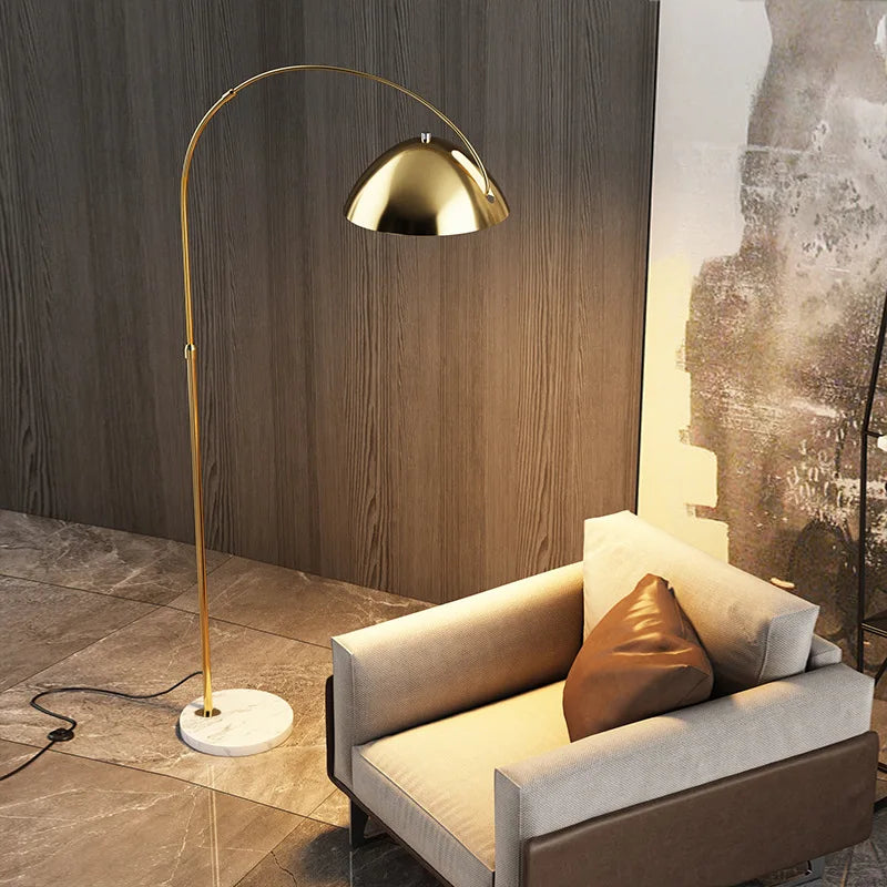 Lampadaire Arc en Métal Chromé Minimaliste Modern.