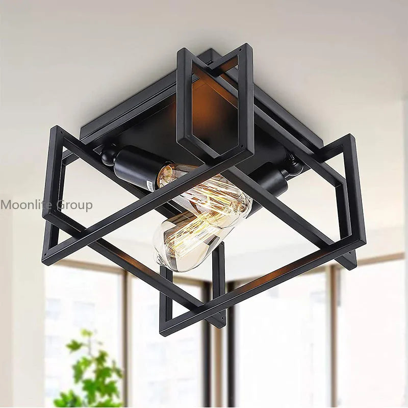 Plafonnier Vintage en Fer Forgé - Idéal pour Cuisine, Salle à Manger et Chambre