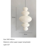 Lustre Nordique Wabi Sabi Vent Papier de Riz Suspension LED Lumières