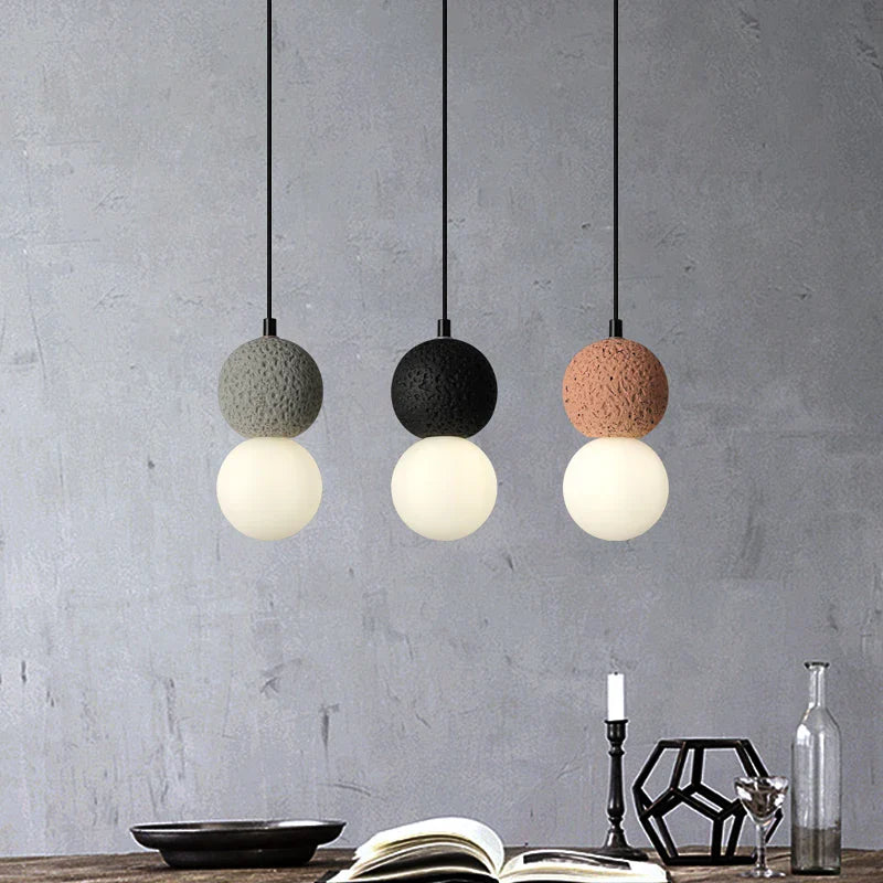 Suspension LED Ballsy Cement - Style Nordique Moderne