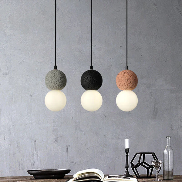 Suspension LED Ballsy Cement - Style Nordique Moderne