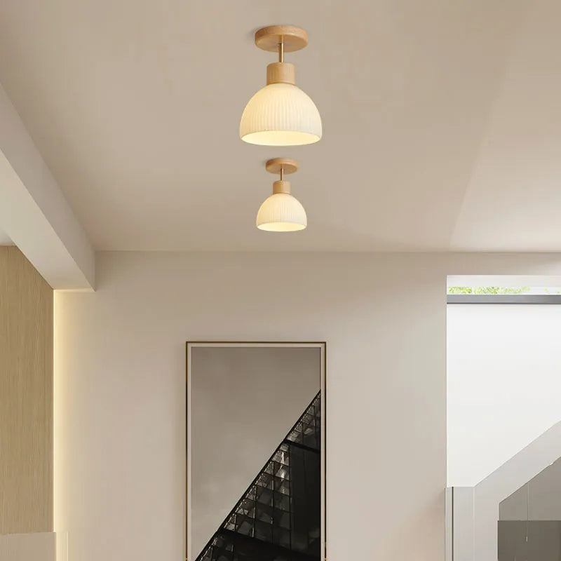 Plafonnier LED Nordico en Bois et Verre