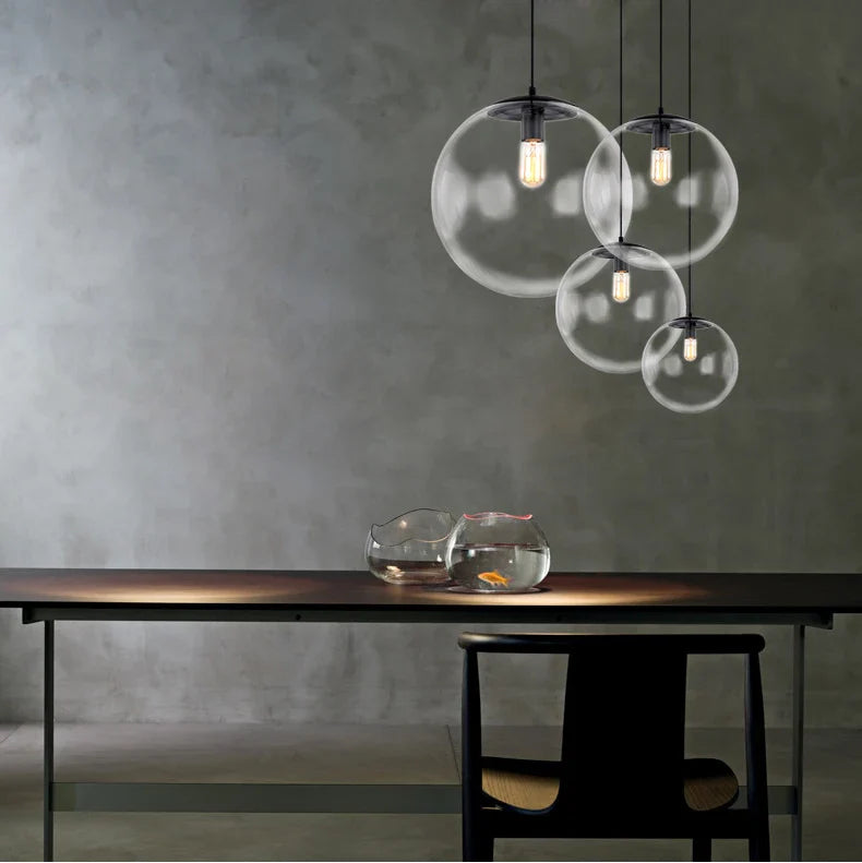 Suspension Globe en Verre Minimaliste Scandinave Moderne