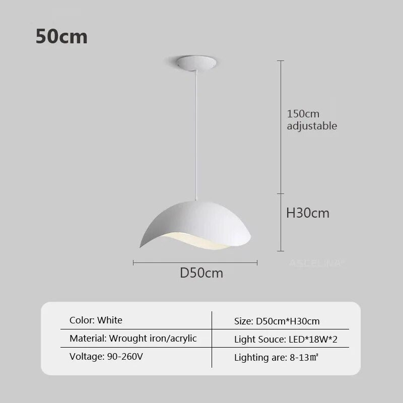 Lustre en fer grain bois nordique avec LED