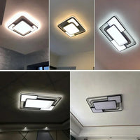 Lustre carré Moderne en Fer avec LED pour Éclairage Intérieur