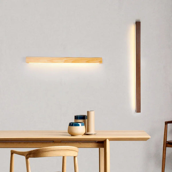 Applique murale LED double couleur en bois de noyer - Luxe illuminé
