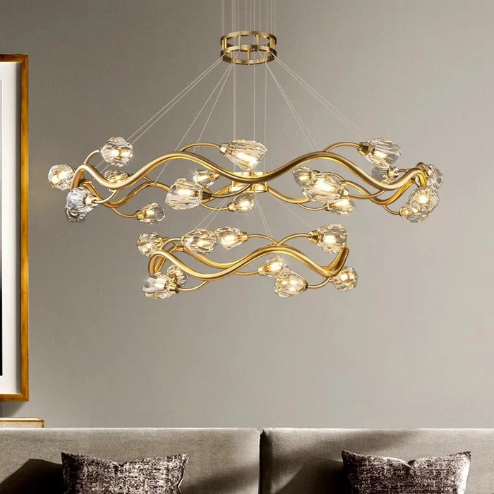 Lustre LED en cristal de luxe pour éclairage intérieur modernisé