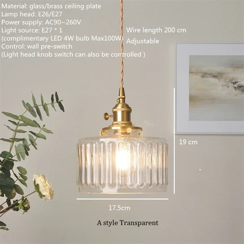 Suspension nordique vintage rustique en cuivre Wabi-Sabi Luminaire - Édition Limitée