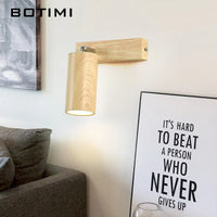Botimi - Lampe de Table Nordique en Bois avec Poussoir