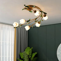 Plafonnier LED Fleurs en Verre Nordique "Viridiplantae"