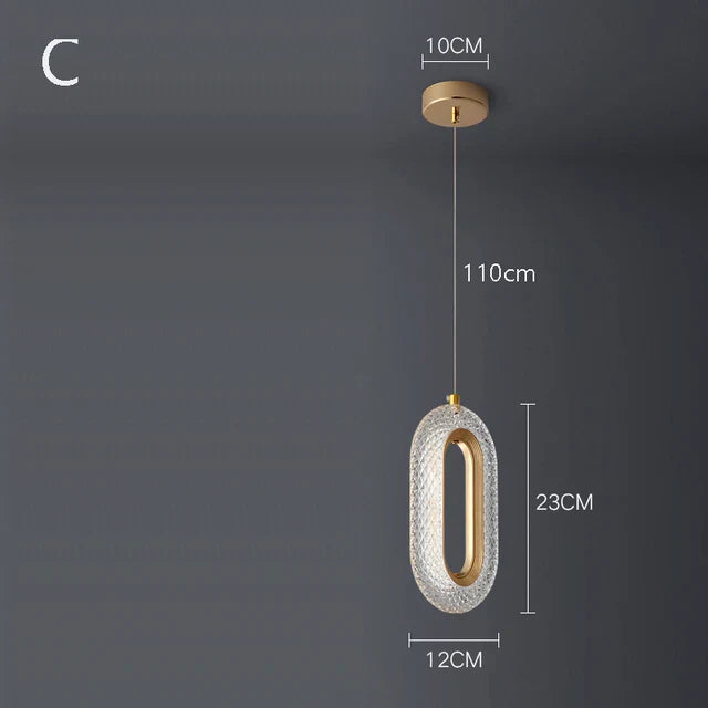 Lustre En Cristal Géométrique Or Émeraude LED Nordique