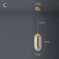 Lustre En Cristal Géométrique Or Émeraude LED Nordique