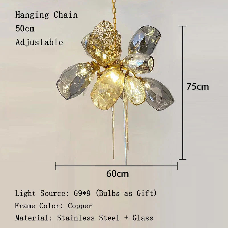 Lustre en verre post-moderne LED de luxe