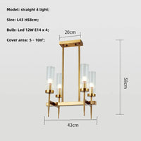 Lustre Noble en Métal Or et Verre LED
