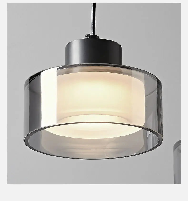 Suspension nordique design moderne en verre et cuivre