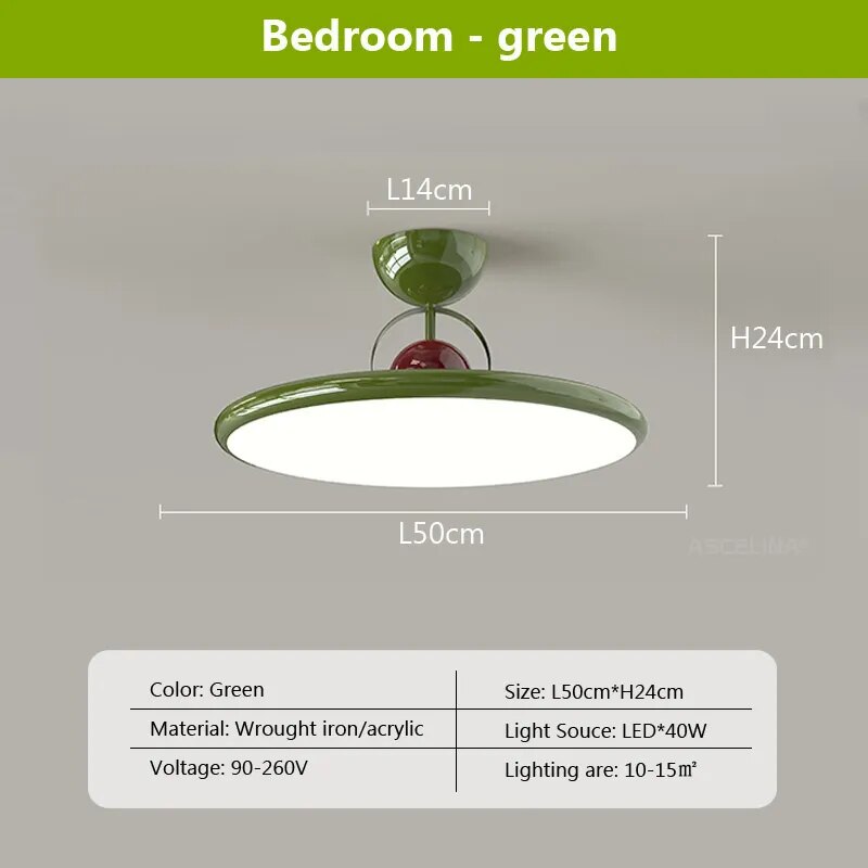 Plafonnier LED nordique crème avec design soucoupe volante