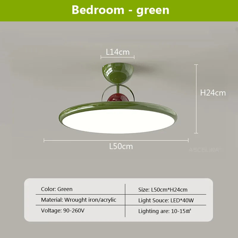 Plafonnier LED nordique en fer crème avec soucoupe volante - Édition Spéciale
