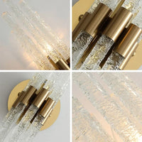 Applique murale LED moderne en cuivre et cristal ondulé - Une touche d'élégance contemporaine