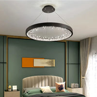 Lustre moderne en cristal avec éclairage LED pour villa de luxe