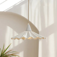 Suspension LED 30 cm Blanc: Design Japonais en Céramique