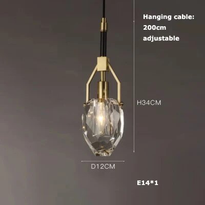 Lustre LED en Cuir et Verre