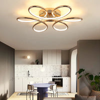 Lustre LED Doré Alu Décoration