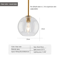 Suspension Design Nordique en Verre LED - Luminaire Décoratif d'Intérieur