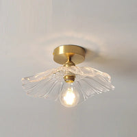 Suspension LED Nordique en Verre Laiton - Fleur Scandinave
