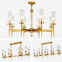 Lustre Noble en Métal Or et Verre LED