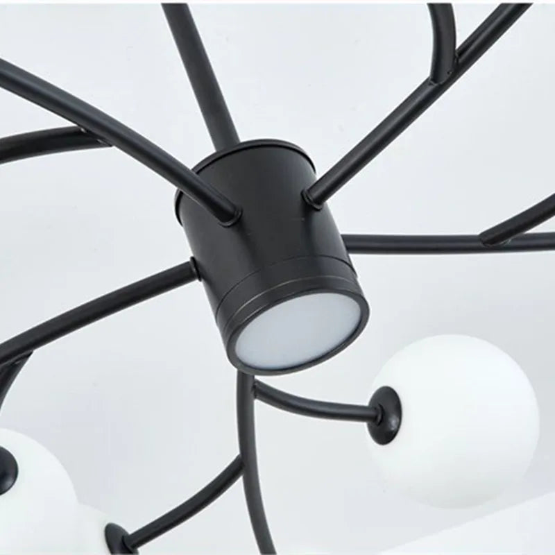 Lustre Nordique en Verre LED pour une Décoration de Cuisine Moderne